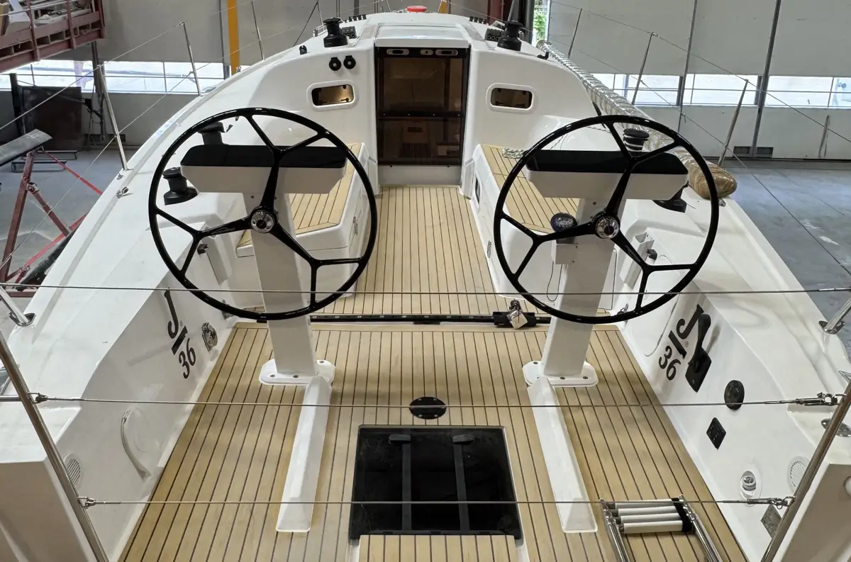 Cockpit on a J-Boat J-36 sailboat.