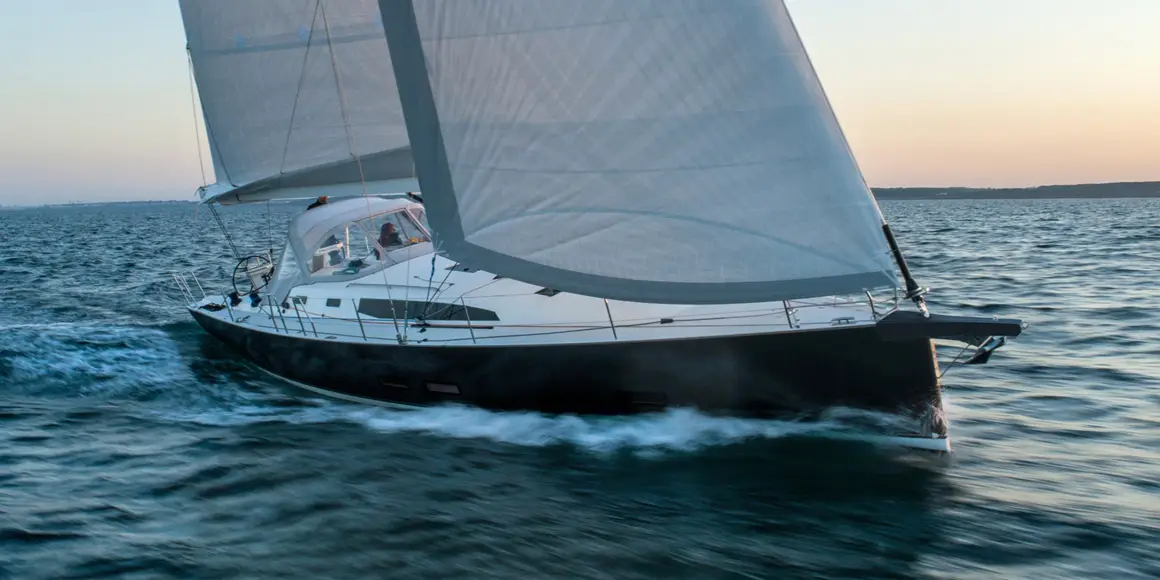 J-Boat J/45 sailboat on open waters.