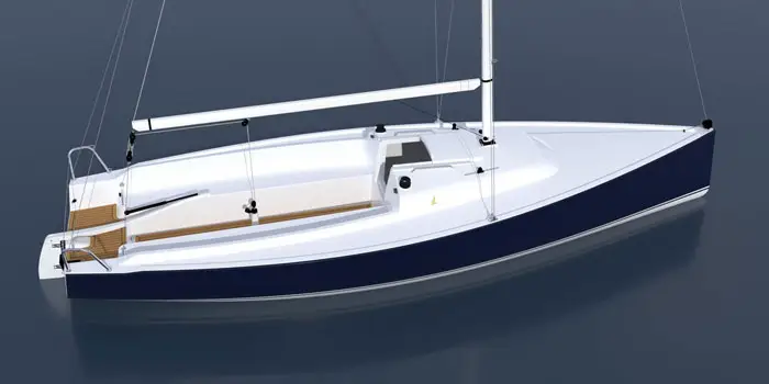 3D mockup of a J-Boat J-7 sailboat.