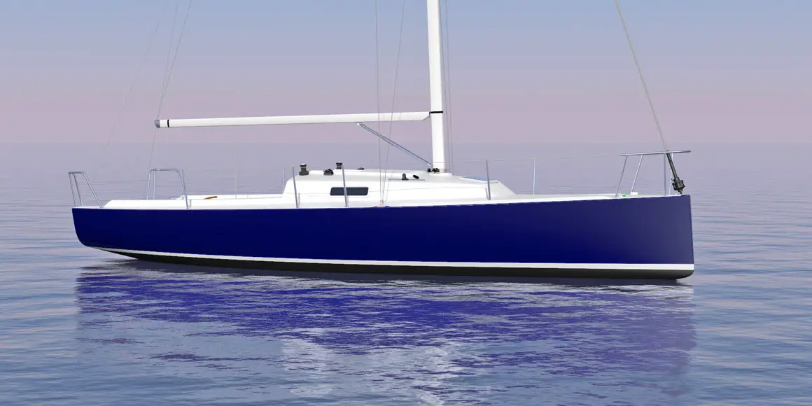 3D rendering of a J-Boat J/9 sailboat.