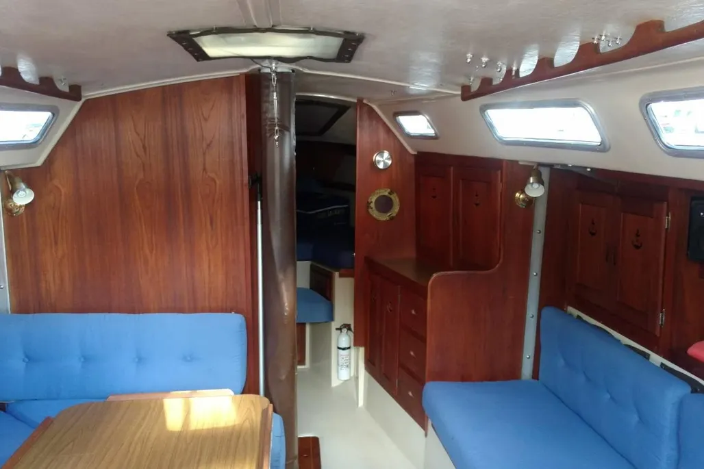 1984 Catalina 38 sailboat interior salon.