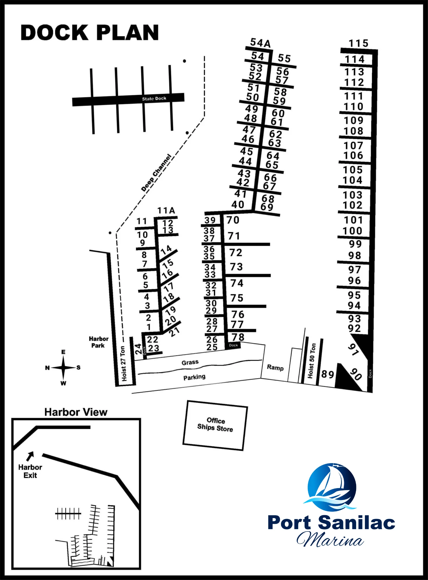 Port Sanilac Marina Dock Plan